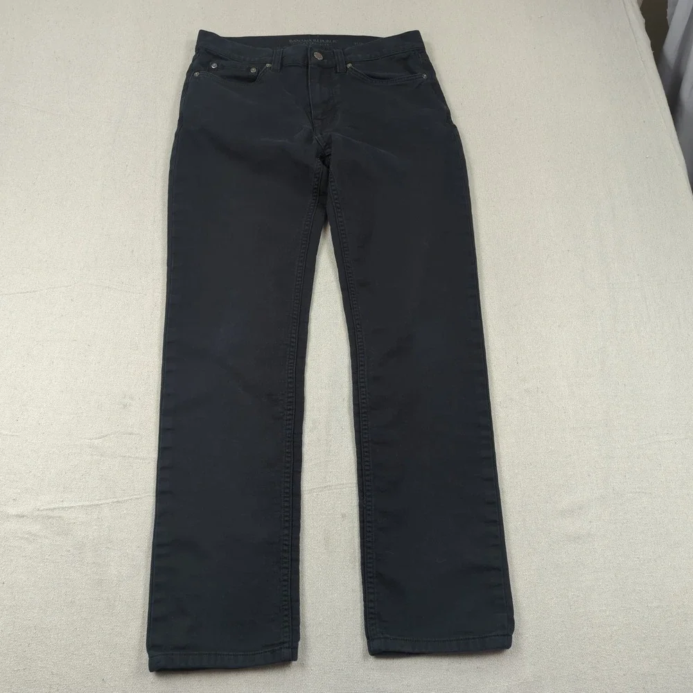 Banana Republic Pants Mens 30x30 Black Traveler Slim Fit Stretch Casual